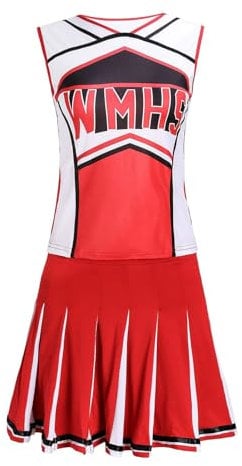 SHINROAD Ärmelloses Top-Rock-Set für Auftritte, Cheerleading-Performance-Kleidung, Cheerleader-Outfit, 2 Stück/Set, High School Glee Club, lebendige Farben, Tanz Rot S