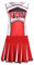 SHINROAD Ärmelloses Top-Rock-Set für Auftritte, Cheerleading-Performance-Kleidung, Cheerleader-Outfit, 2 Stück/Set, High School Glee Club, lebendige Farben, Tanz Rot S