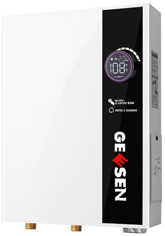 Upgrade Tankless Water Heater Electric 9KW 240V, On Demand Instant Endless Hot Water Heater with Self Modulates to Save Energy Use (White-14KW)