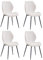 JZGORC Lot de 4 Chaise de Salle à Manger, Chaise de Cuisine en Lin, avec Pieds en Métal Noir, Coussin en Tissu Rempli D'éponge à Rebond Haute Densité, Convient pour Salle à Manger, Cuisine - Beige