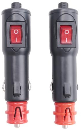 Qusedwey 2 STÜCKE Power Adapter Anschluss 12V Auto Stecker mit Sicherung und Schalter 20Mm Cig / 12Mm DIN für Euro Fahrzeug Steckdose
