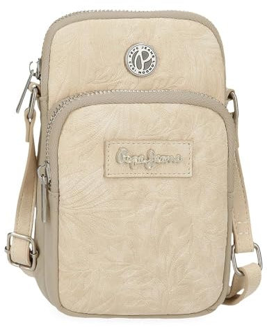 Pepe Jeans Jana Bandolera Beige 11x17,5x4 cms Poliéster con Detalles en Piel Sintética by Joumma Bags