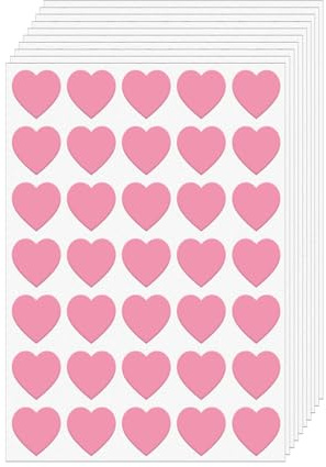 FINDAT Rosa Aufkleber Herz 25mm Selbstklebende Etiketten 700 Stück | Wasserfest, Hochzeiten, Scrapbooking, Geschenke, Umschläge, Geschenkverpackungen, DIY-Dekoration