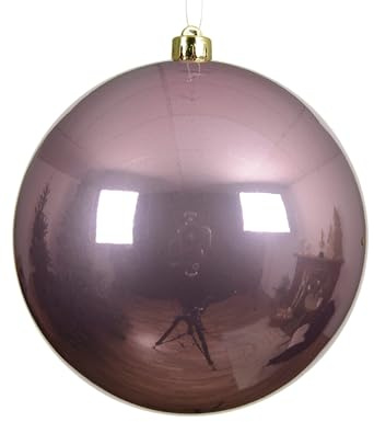 Kaemingk Weihnachtskugeln Kunststoff 20cm x 1 Stück - groß & bruchsicher - Christbaumkugeln XXL Weihnachtsbaumkugeln für Weihnachten - Christbaumschmuck & Weihnachtsbaumschmuck Vintagerosa