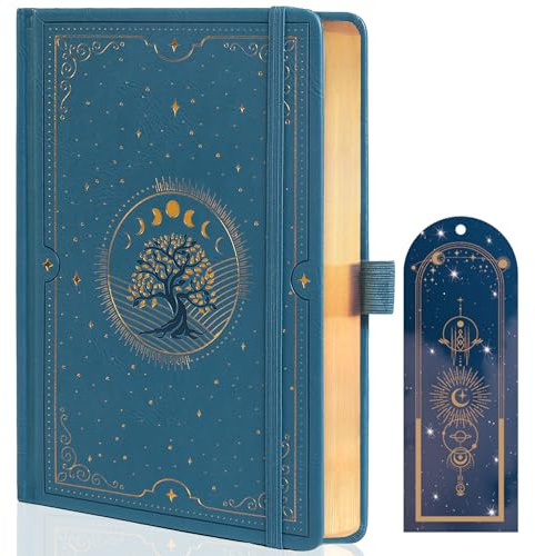 TIEFOSSI Tree of Life Journal, A5 Liniertes Tagebuch für Frauen und Männer, Ästhetisches Notizbuch mit 316 Nummerierten Seiten, Hardcover-Tagebücher aus veganem Leder mit Lesezeichen