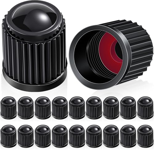 Outus 20 Pcs Tire Valve Stem Caps Car Tire Caps Plastic Universal Valve Stem Covers for Bike Bicycle Cars SUV Trucks Motorcycles (Black)