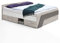 Lomadox Jugendbett Doppelbett Kojenbett 140x200 cm, Eiche weiß Lava blau, 2 Schubkästen & Fach, B/H/T ca. 204,5/69,5/145 cm