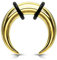 beyoutifulthings Dehn-Stab Taper Buffalo Horn Edelstahl Gold O-Ring Dehnanhänger Universal-Piercing Ohr-Piercing Ohr-Schmuck 2mm