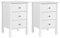 Yaheetech Lot de 2 Table de Chevet Blanche en Bois Table de Nuit 3 Tiroirs 40 x 40 x 60 cm Bout de Canapé Moderne Chambre Salon