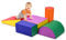 COSTWAY 5 TLG. Schaumstoffbausteine, Riesenbausteine zum Toben und Klettern, Softbausteine aus Schaumstoff, Großbausteine Mehrfarbig, Bauklötze für Babys und Kleinkinder (Mehrfarbig)