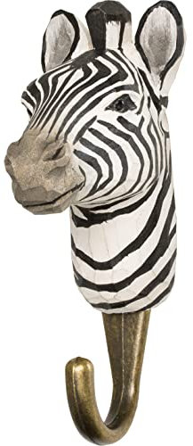 WILDLIFEGARDEN Wildlife Garden WG4541 Haken Zebra - Handgeschnitzter Tierhaken aus Holz und Metall - Sammlung Afrikanischer Tiere