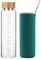 Sunkey Glass Water Bottle 32 oz Green | Wide Mouth, with Sleeve, Bamboo Lid, Motivational Water Bottle, With Time Marker, Reusable, Safe for Hot Cold Drinks, Bpa Free