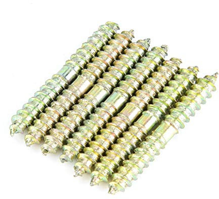 20 Stück Schrauben Doppelseitig, 5x40mm Dübelschraube, Verzinkung, Möbelverbindungsstangen Stangenbolzen für die Möbelmontage, Holzbearbeitung