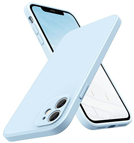 SURPHY Liquid Silicone Phone Case Design for iPhone 11 Case Cloud Blue | with Camera Protection, Straight Edge Slim Design, 15.5 cm