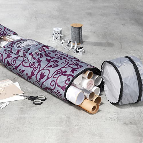 Geschenkpapier-Organizer Geschenkpapierbox Aufbewahrungstasche Grau-Lila Weihnachten