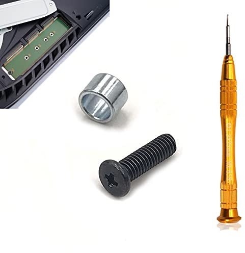 Generic Screws and Screwdriver for PS5 SSD - 1PC SSD Screw, 1PC Ring & 1PC Cross Screwdriver - Video Game Accessory Kits - Alloy Steel, M2.5, Flat, 0.01 kg