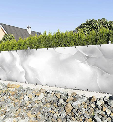 MyMaxxi Zaunbanner Sichtschutz - Weisser Marmor mit Rissen - Abdeckung für Terrasse Zaun - Windschutz Sonnenschutz Blickdicht - Zaunverkleidung wetterfest Sichtschutz Zaun - Verkleidung -