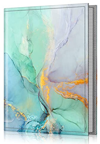 Fintie 10x15 cm Fotoalbum, Klein Fotoalben Zum Einstecken Hochzeit geburtstag jahrestag mit 26 Seiten für 52 Fotos, Urlaub Fotobuch, 4 X 6 Inch für Seiten, Smaragd Marmor
