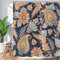 ASDCXZ Duschvorhang Boho Blumen 180x200 cm, Boho Style Handgemalt Ethnischer Vintage Dekoratives Muster Waschbar Duschvorhange Polyester Textil wasserdichte Duschvorhang für Badewanne mit 12 Haken