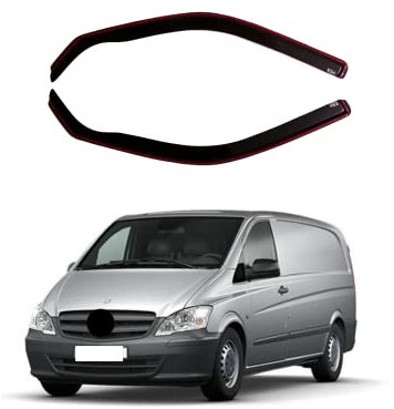 London Auto Style Windabweiser Regenabweiser Kompatibel mit MB VITO W639 2003-2014 2 Türen 2 Stück in Kanal Fitment dunkel getönt