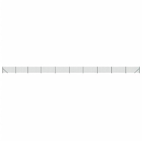 vidaXL Maschendrahtzaun, Gartenzaun Wildzaun mit Bodenhülsen PVC Beschichtung, Drahtzaun Begrenzungszaun für Außenbereich, Drahtgitter Maschendraht, Grün