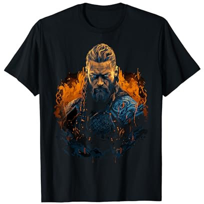 Nordische Mythologie Geschenke & Wikinger Kleidung - Ragnar Lothbrok - Ragnar Lodbrok - Walhalla Wikinger T-Shirt (Schwarz, S, Unisex-Erwachsene, Halbarm, Casual Viking Theme T-Shirt)