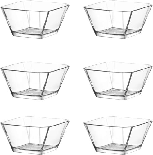 T24 Karen Obstschalen, Müslischalen 300ml Dessertgläser, Salatschüssel, Dessertschalen, Snackschale, Dipschalen, Salatschüssel Glas, Schüssel Set, Fingerfood Zubehör (6x, 300, milliliter)