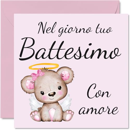 Stuff4 Biglietti di battesimo ragazze Her, Il giorno del tuo battesimo | Biglietto di congratulazioni battesimo Regali di battesimo la prima comunione religiosi cristiani 145mm