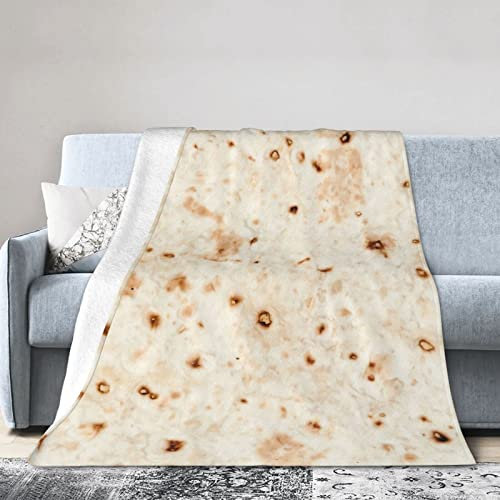 Tortilla Burritos Decke, warme Flanell-Fleece-Plüsch-weiche Sofa-Überwurfdecke als Bettdecke/Bettlaken, 150 x 200 cm