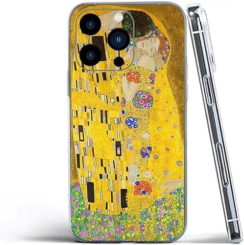 ZackLi Phone Case The Kiss Compatible with iPhone 12 Mini Case Gustav Classic Art Klimt Valentine The Lovers Romantic Silicone Shockproof Phone Cover
