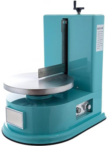 Qiang Máquina Automática para Esparcir Crema De Pastel,Raspador Tartas Ajustable Nivelador De Pasteles Crema Ajuste Velocidad 11 Velocidades,Plato Giratorio 36Cm,para 4 a 12 Pulgadas,Blue