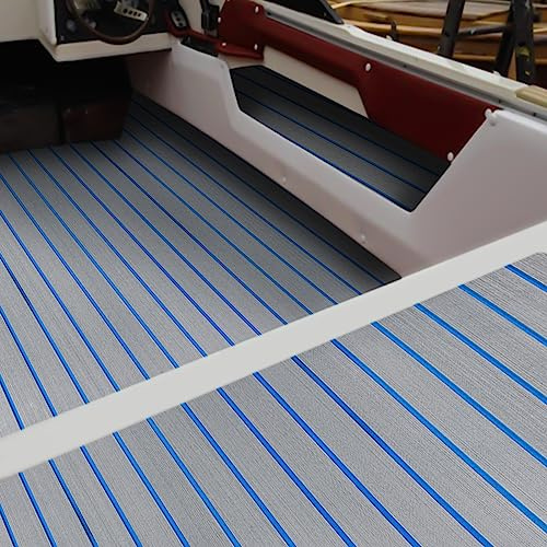 Aohuada Eva-Schaum Teakholz Boat Decking Sheet rutschfeste Matte, 240 * 90cm Selbstklebende Marine Bodenbelag Teppich, Bootsfußboden Decking Auflage, für Boote Yachten Schiffsdecks Schnellboote