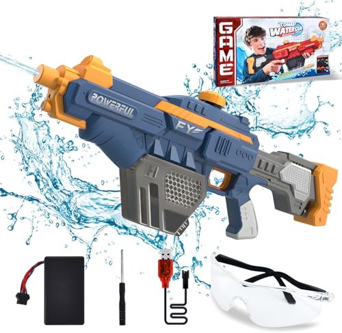 IEEILULU Elektrische Wasserpistole, Automatische Wasserspritzpistolen mit Hoher Kapazität, Wasserpistolen-Spielzeug mit Saugfunktion, Geeignet für Outdoor-Sommer-Strand, Pool-Party (Blau)