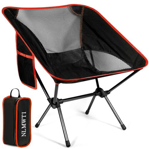 NLMWTI Chaise de Camping, Chaise Pliante Portable avec Poche - BIS 160 kg Campingstuhl Klappbar Klappstuhl Camping