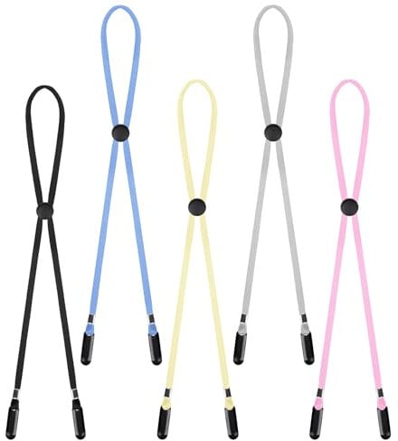 Molain 5 Stück Verstellbare Hutbandclips, Elastische Hüte Abnehmbares Kinnband, Winddichte Hutschnurclips Anti-Verlust-Mützenbandclips für Golfen Bootfahren Angeln Hut Outdoor(mehrfarbig 1)