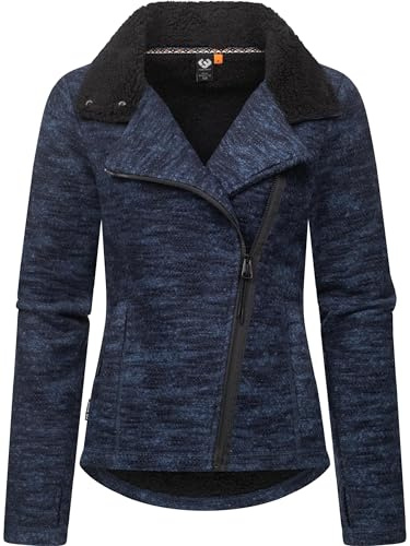 Ragwear Damen Sweatjacke Strickjacke mit Teddyfell-Futter Saskie Melange YOUMODO XS-3XL