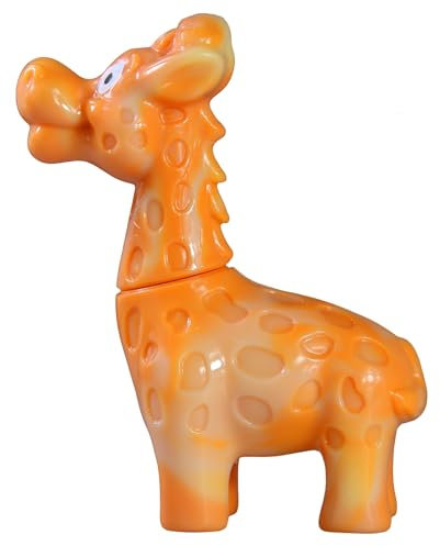 Großes Hartes Kauspielzeug für Aggressive Kauer Hunde, Unzerstörbares Hundespielzeug für Große Rassen – Hundespielzeug in Giraffenform – Für Kleine/Mittlere/Große Hunde (Gelb - Groß, Speck)