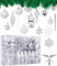 Yulado Weihnachtskugeln, 88 Stück Premium Weihnachtskugel Ornamente Kunststoff Christbaumkugeln Weiß mit Baumspitze Stern, Weihnachtsbaumschmuck, unzerbrechlich, Mehrweg, für drinnen und draußen.