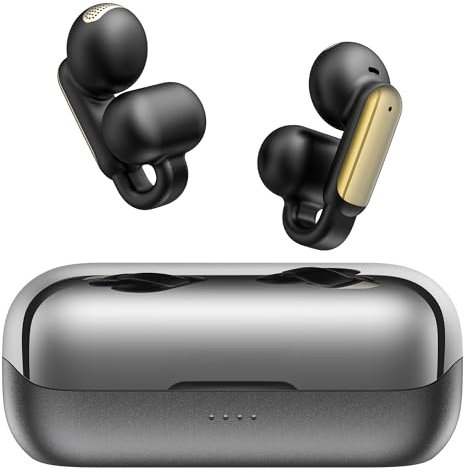 oraolo Wireless Earbuds Bluetooth, Open Ear Earphones, Clip On Ear Buds, Clip On Earphones, Wireless Headphones Bluetooth 5.3, IPX5 Waterproof, 30H Playtime, Type-c Charging, Touch Control (Black)