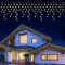 Opard Weihnachts Eiszapfen Lichterkette Außen, 12.8m (7.8m+5m) 200 LED mit 11 Beleuchtungsmodi, Speicher- & Timerfunktion, Wasserdichte Zweifarbige Weihnachtsbeleuchtung für Deko Balkon Partys Haus