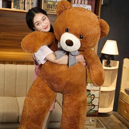 XXL Teddybär 100cm Plüschtier Kuscheltier Stofftier Schlafkissen Wohndeko Begleiter zum Umarmen und Einschlafen Geschenk für Jungen, Mädchen, Freundin, Kinder, Freund, Liebhaber(in) (Dunkelbraun)