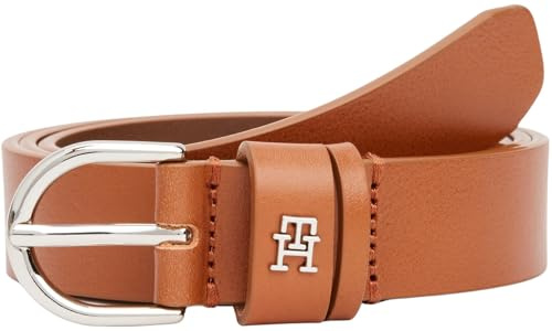 Tommy Hilfiger Damen Gürtel Essential Effortless 2,5 cm Ledergürtel, Braun (Cognac), 75 cm