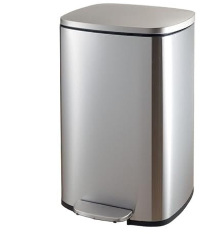 Lizhuzhuzs28 Poubelle Poubelle Mains Libres Robuste de 8/13 gallons avec Couvercle, Poubelle Commerciale/Cuisine en Acier Inoxydable brossé, Couvercle à Fermeture Douce et Seau intérieur Bacs(50L)