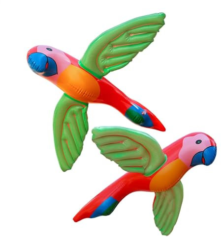 Papageien-Pool- – Elegante Papageien-Pool-Dekoration, nützliche Papageien-Pool-Dekoration | Aufblasbare Bananen-Strandbälle, Hai, Fliegender Papagei, für Hawaii-, Luau-, Dekoration, STR