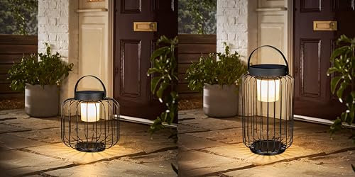 INSPINOVIA Solar Laterne | Tischlaterne | Solarlampe für Ihren Außen- und Innenbereich | Tischlampe | Wiederaufladbar auch ohne Sonnenenergie | Mit An-/Aus-Schalter (2er Set)