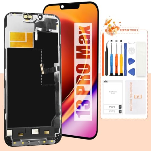 Incell - Pantalla de repuesto para iPhone 13 Pro Max con marco, pantalla OLED, digitalizador, vidrio y herramientas, compatible con iPhone 13 Pro Max (no OEM, 6.7 pulgadas) (negro sin marco