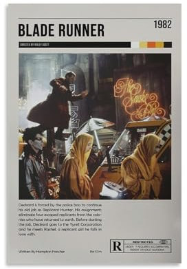 KAOTRPZH Blade Runner 1982 Movie Classic Poster Poster Dekorative Malerei Leinwand Wandkunst Wohnzimmer Poster Schlafzimmer Malerei 08x12inch(20x30cm)