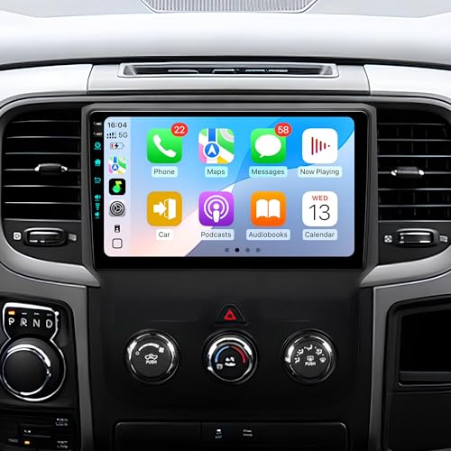 11th WiFi6(1201Mbps) Upgrade Car Radio Stereo Bluetooth5.4 Navigation for Dodge Ram 2013-2019 1500 2500 3500,Carplay Android Auto Mirroring Airplay SWC 1080P (4Ram+64Rom)