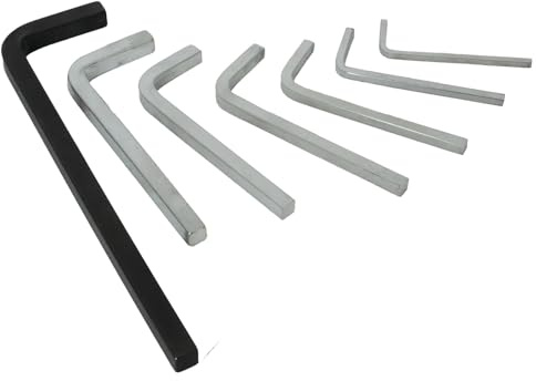 Flewdart 7pcs Vierkantschlüssel mit Innenvierkant 3/4/5/6/7/8/10mm in L CRV, 4 kant quadrat schlüissel für Taschenlochschrauben Möbelmontage, Fahrradreparatur (7, 3/4/5/6/7/8/10mm)