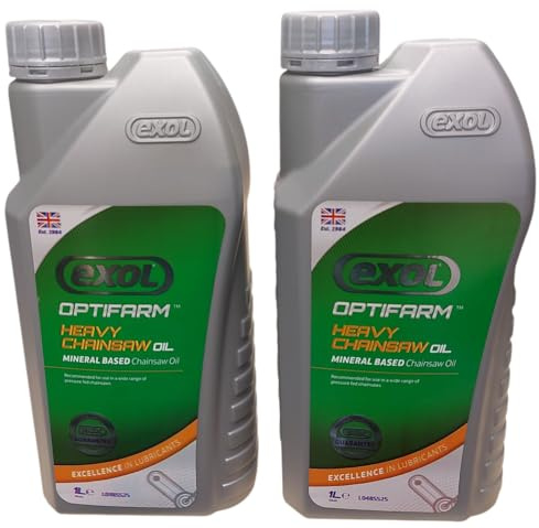 EXOL CHAINSAW OIL PACK OF 2 X 1LTR, A HEAVY ISO VG 100 CHAIN OIL FOR CHAINSAWS WITH TACKY ANTI-FLING ADDITIVE